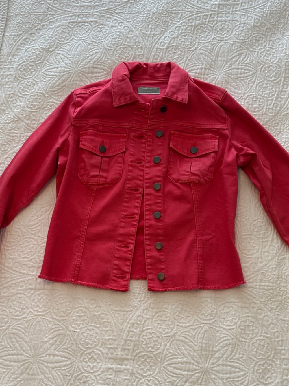 Kut from the Kloth Bright Pink Denim Jacket - Picture 2 of 16